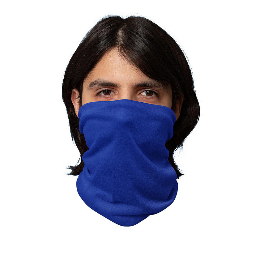 Balec Face Cover Neck Gaiter Dust Protection Tubular Breathable Scarf - 6 Pcs (Royal Blue) Image