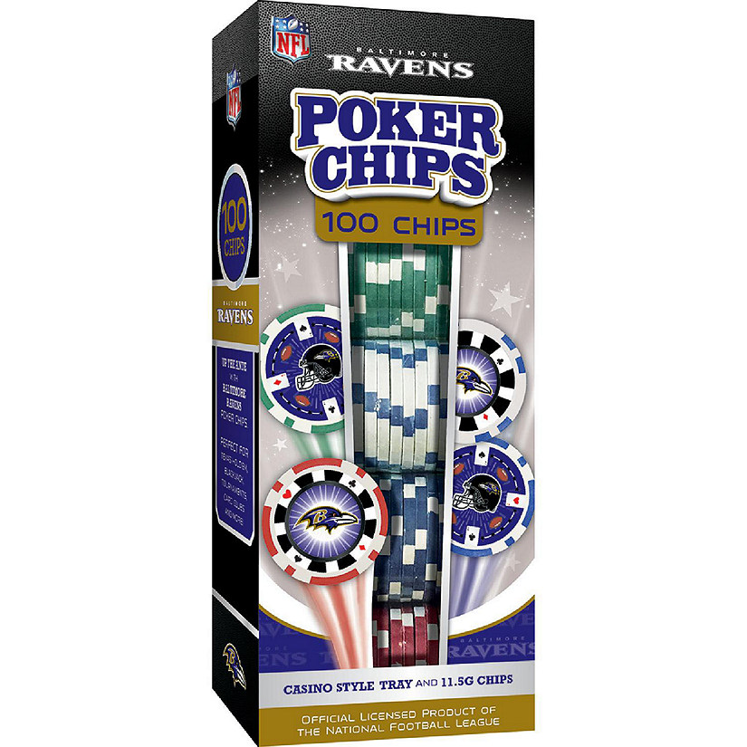 Baltimore Ravens 100 Piece Poker Chips Image