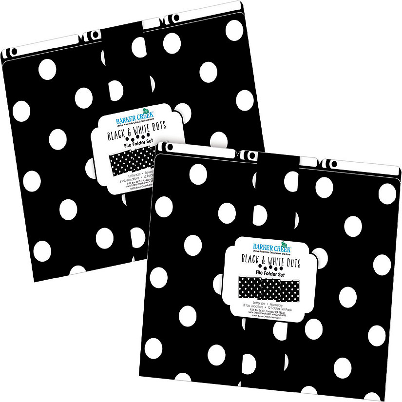 Barker Creek Black & White Dots Folders, 24/Package Image