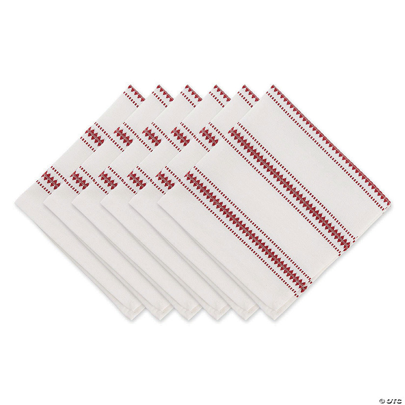 Barn Red Zig Dobby Stripe Napkin (Set Of 6) Image
