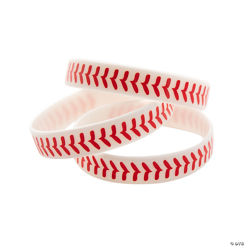 Baseball Rubber Bracelets - 12 Pc. Image