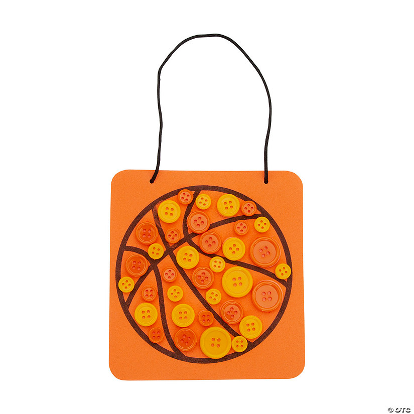 Basketball Button Sign Craft Kit - Makes 12 Image