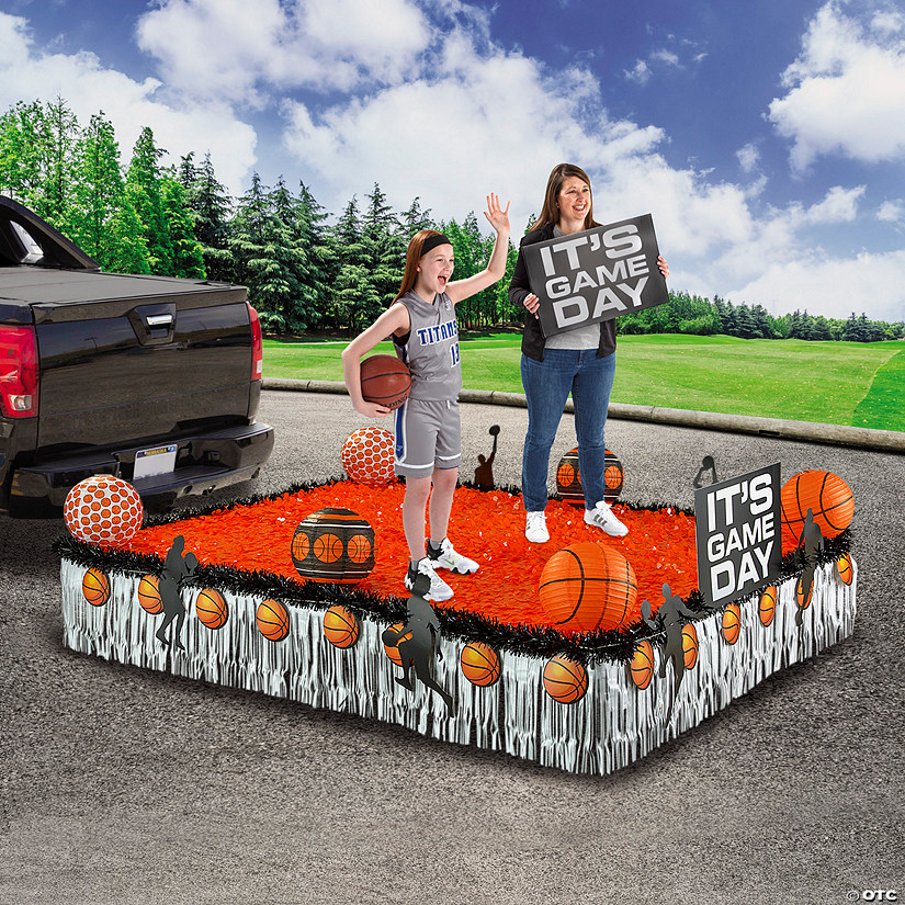 Basketball Orange, Black & White Parade Float Decorating Kit - 24 Pc. Image