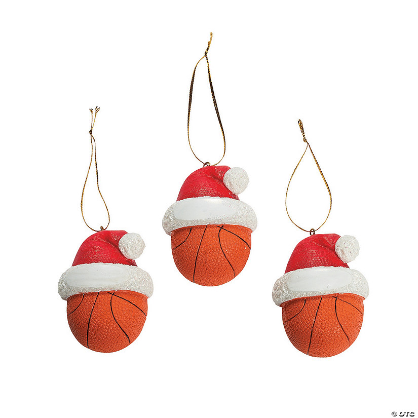 Basketball Resin Christmas Ornaments - 12 Pc. Image