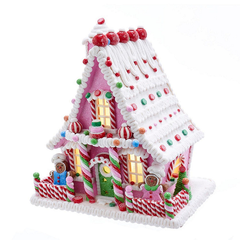 Battery Operated Candy Gingerbread House Figurine GBJ0003 New Image