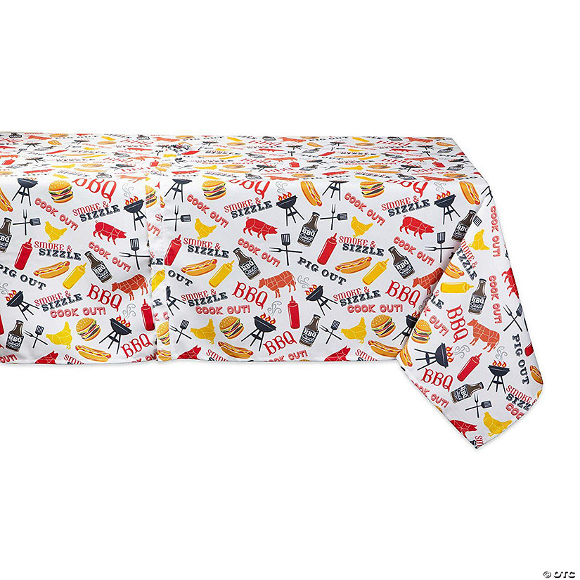 Bbq Fun Print Outdoor Tablecloth With Zipper 60X84 Image