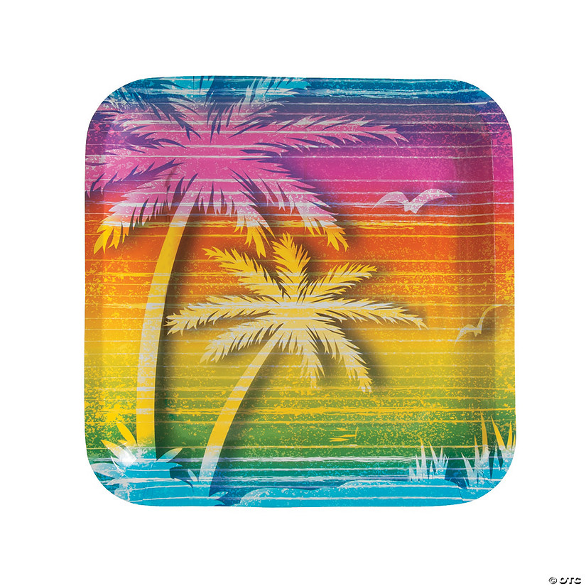 Beach Bum Tropical Party Paper Dinner Plates - 8 Ct. Image