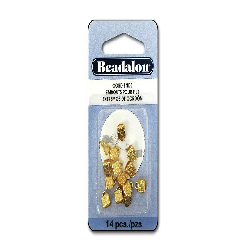 Beadalon C-Crimp Suede Cord Ends 14pc Gold Plated Image