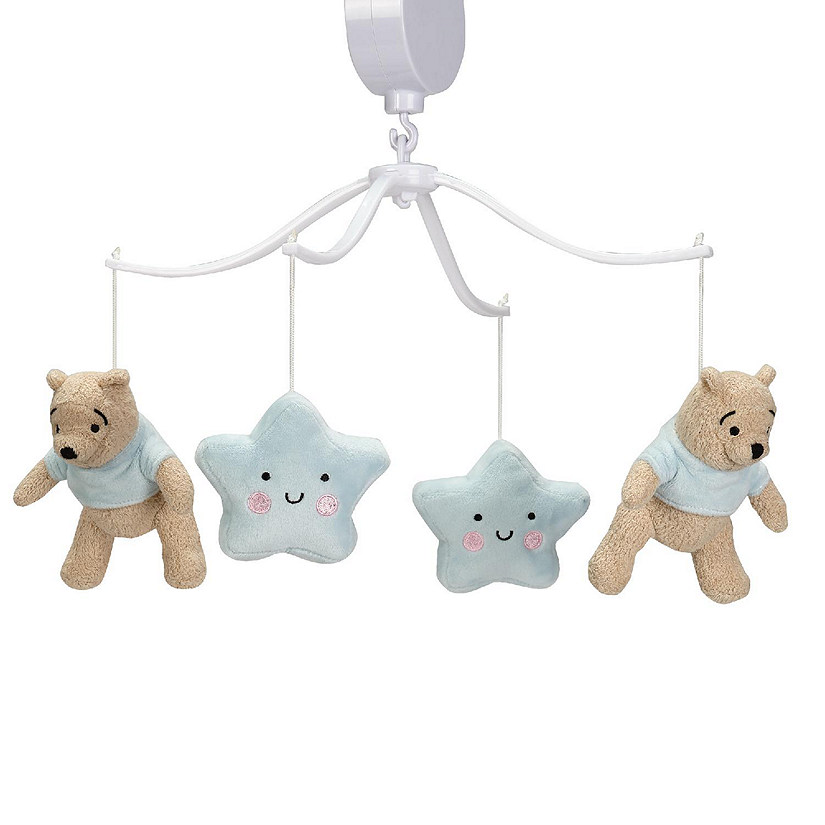Bedtime Originals Starlight Pooh Musical Baby Crib Mobile - Blue, Animals Image