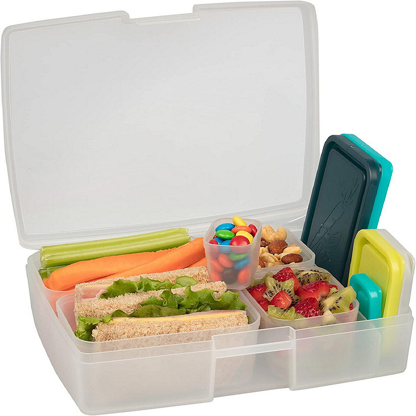 Bentology Bento Lunch Box Set w/ 5 Removable, Leak Proof Containers, On-the-Go Meal, Food Prep & Snack Packing Compartments - Stackable, Microwave Safe Nesting Image