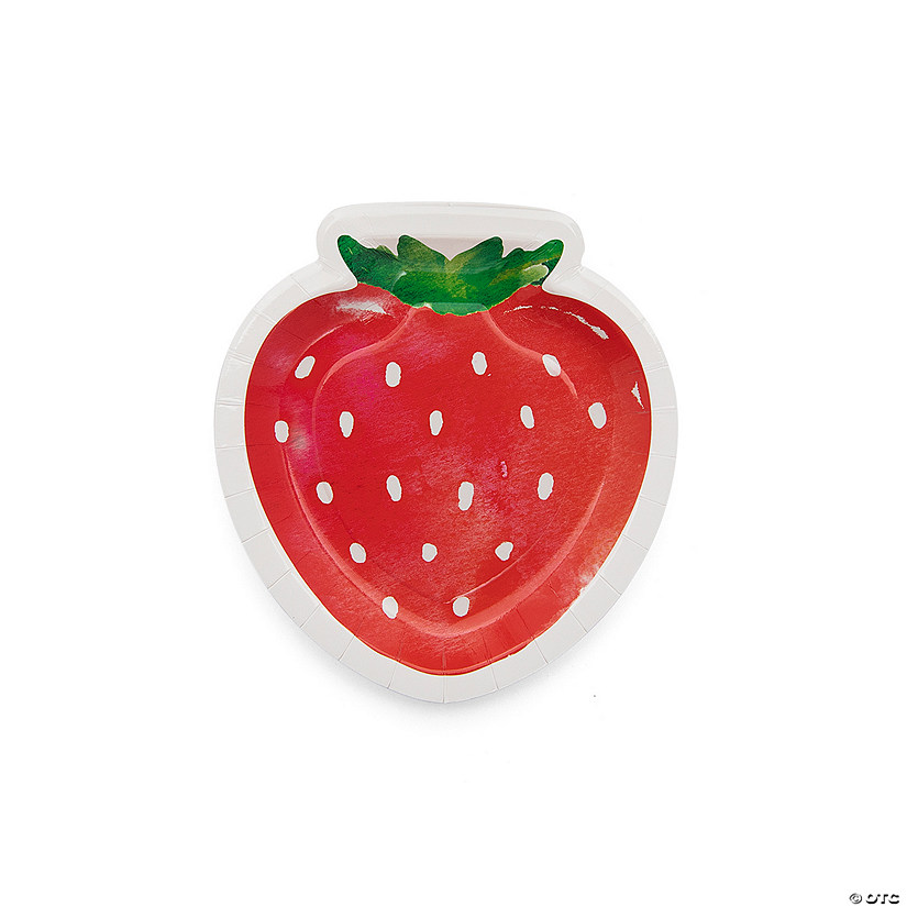 Berry Party Strawberry-Shaped Paper Dessert Plates - 8 Ct. Image
