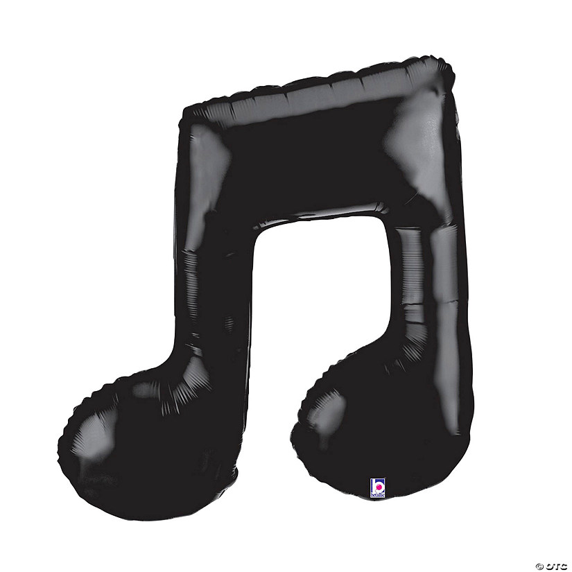 Betallic Black Double Music Note-Shaped 40" Mylar Balloon Image