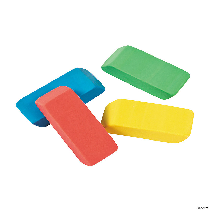 Beveled Rainbow Erasers - 24 Pc. Image