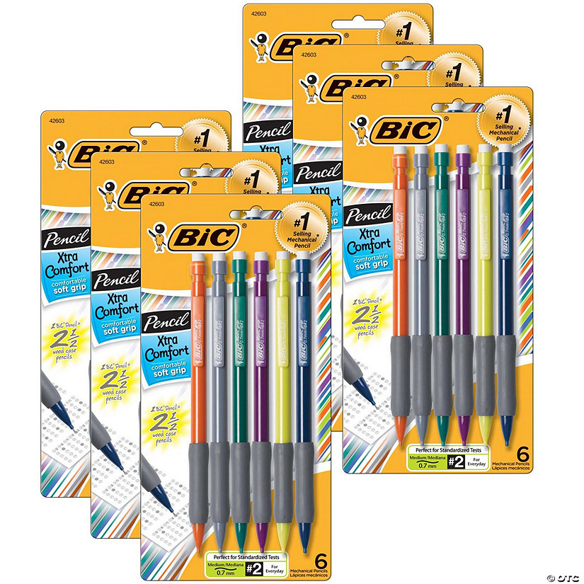 BIC Matic Grip Mechanical Pencils, 0.7mm, 5 Per Pack, 6 Packs Image