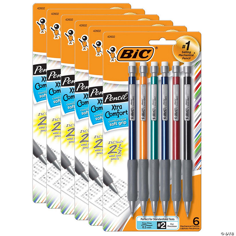 BIC Xtra-Comfort Mechanical Pencil, 0.5mm Fine Point, 6 Per Pack, 6 Packs Image
