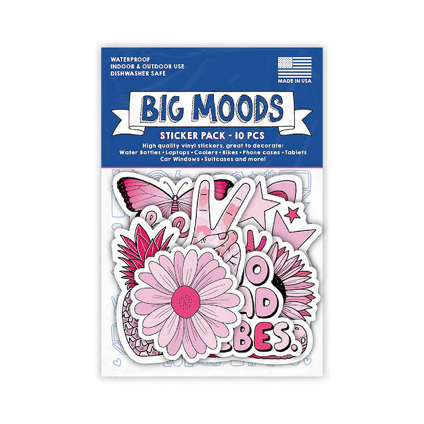 Big Moods Aesthetic Sticker Pack 10pc - Pink Image