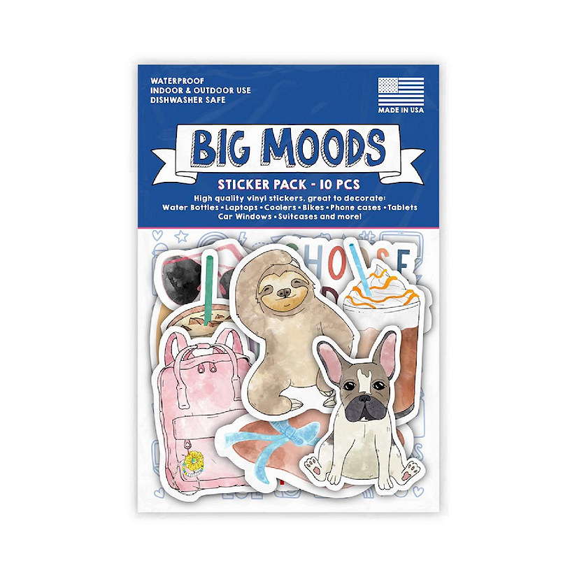 Big Moods Watercolor VSCO Girl Aesthetic Sticker Pack 10pc Image