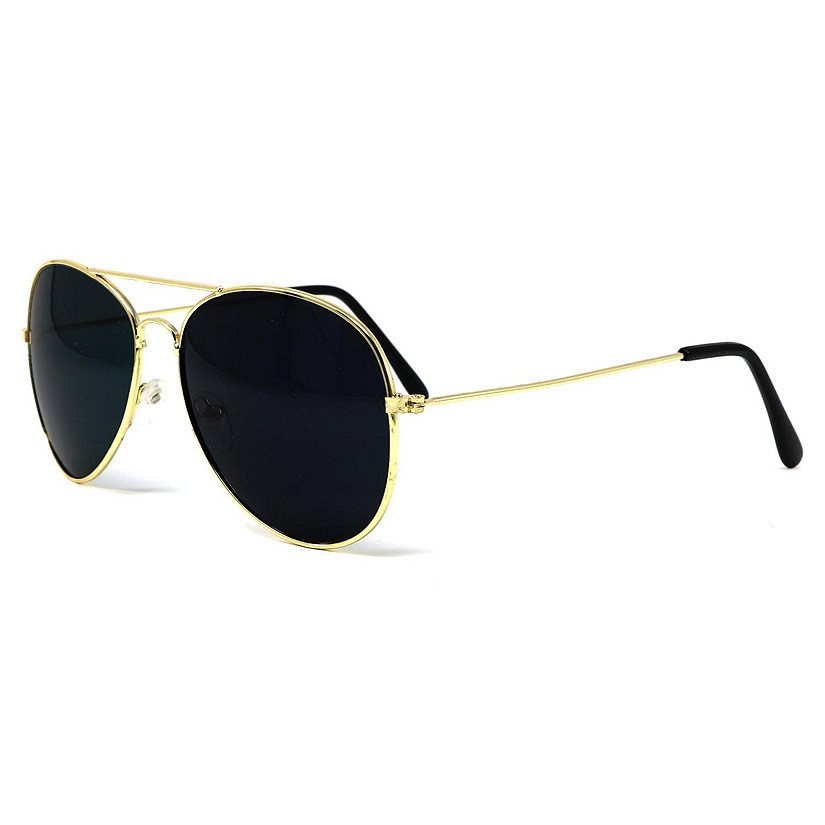 Big Mo's Toys Gold Dark Aviator Sunglasses Costume Accessory Image
