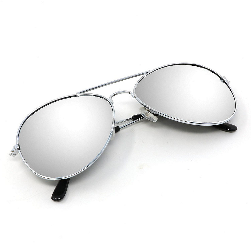 Big Mo's Toys Silver Mirrored Aviator Sunglasses Costume Accessory Image