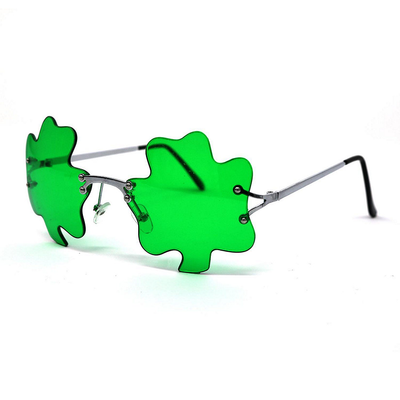 Big Mo's Toys St. Patrick's Day Irish Shamrock Leaves Costume Glasses - Green Image