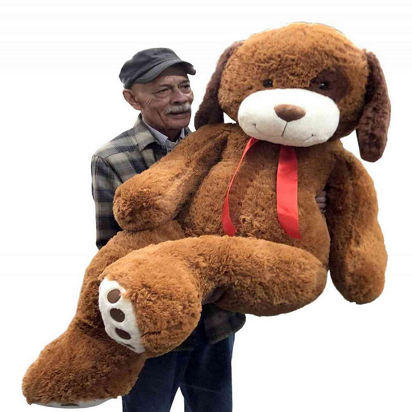 Big Plush Giant Stuffed Dog 5 Feet Tall Huge Soft Brown Stuffed Animal Image