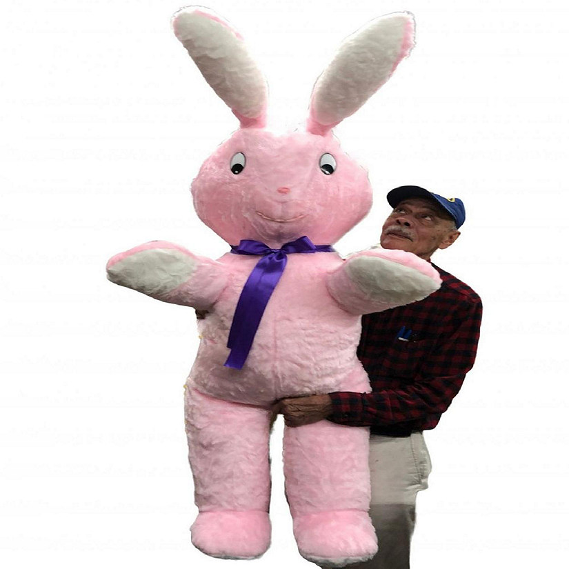 Big Plush Giant Stuffed Pink Bunny 60 Inches Soft 5 Ft Rabbit Made in USA Image