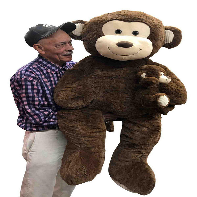 Big Teddy Giant 4 Foot Stuffed Monkey with Baby Image