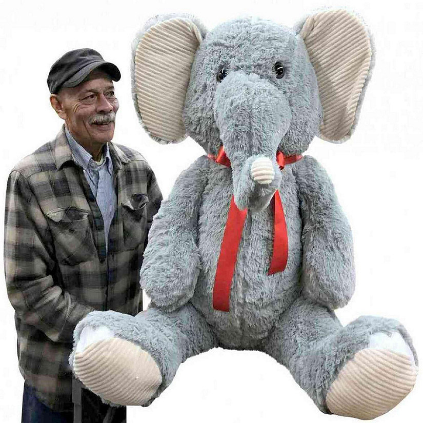 Big Teddy Giant Stuffed Elephant 50 Inches Gray Image