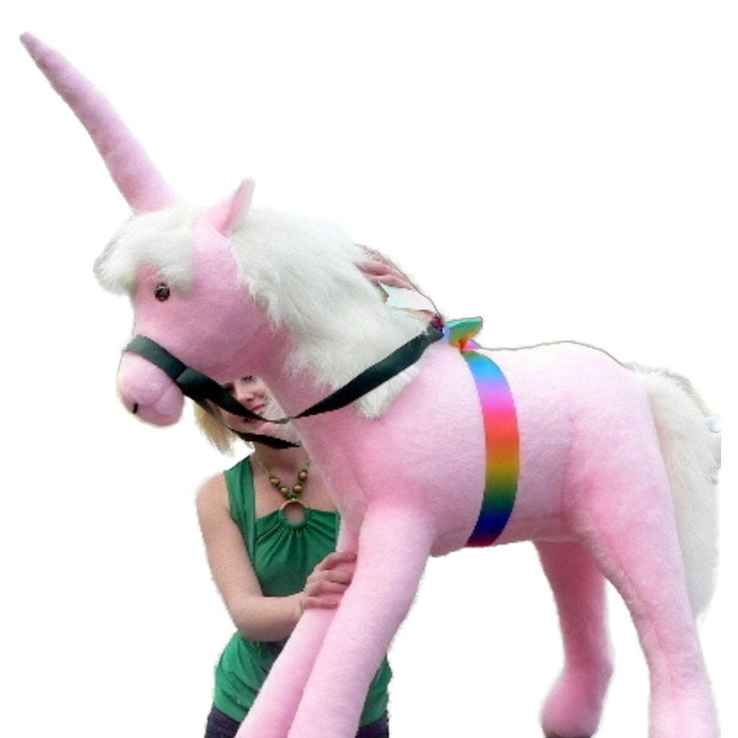 Big Teddy Giant Stuffed Pink Unicorn 3 Feet Image