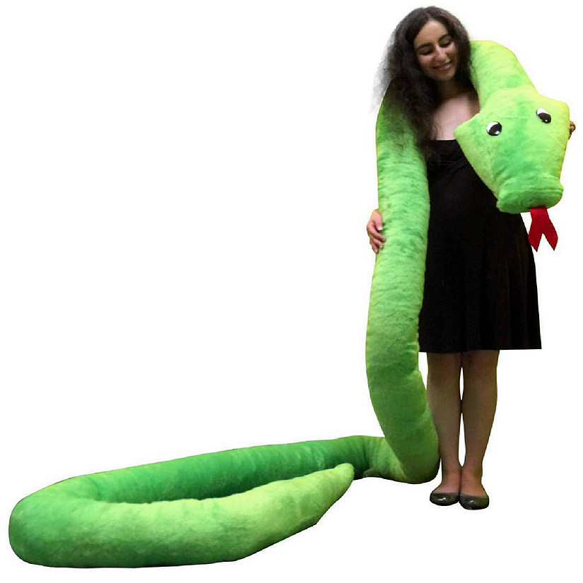 Big Teddy Giant Stuffed Snake 18 Feet Serpent Green Image