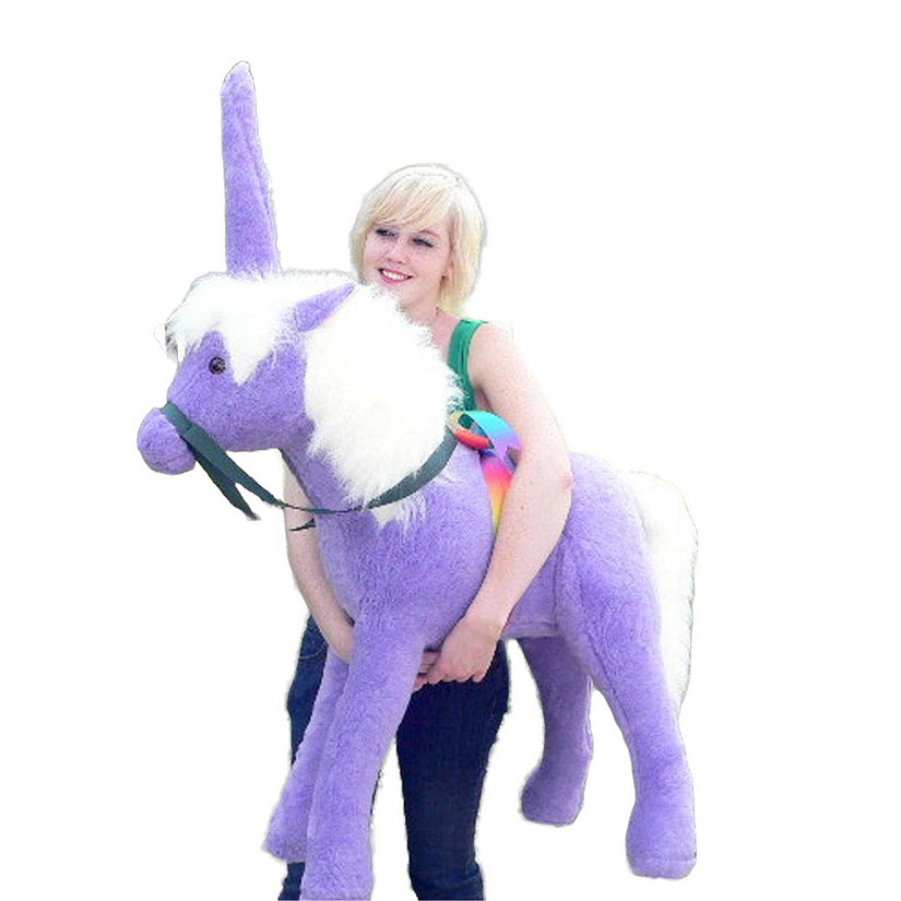 Big Teddy Giant Stuffed Unicorn 36 Inch Purple Image