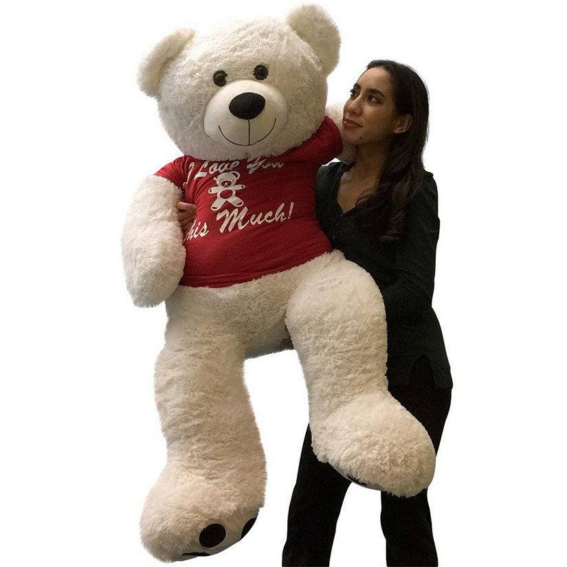 Big Teddy - Giant Teddy Bear 52 Inch Soft White Wears Removable Tshirt Image