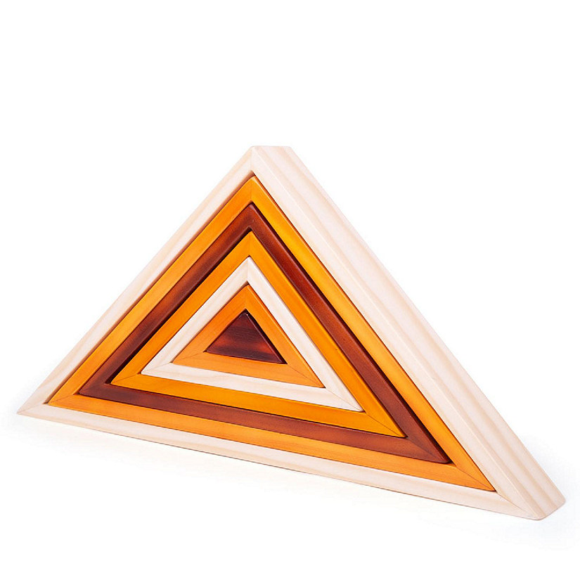 Bigjigs Toys, Natural Wooden Stacking Triangles Image
