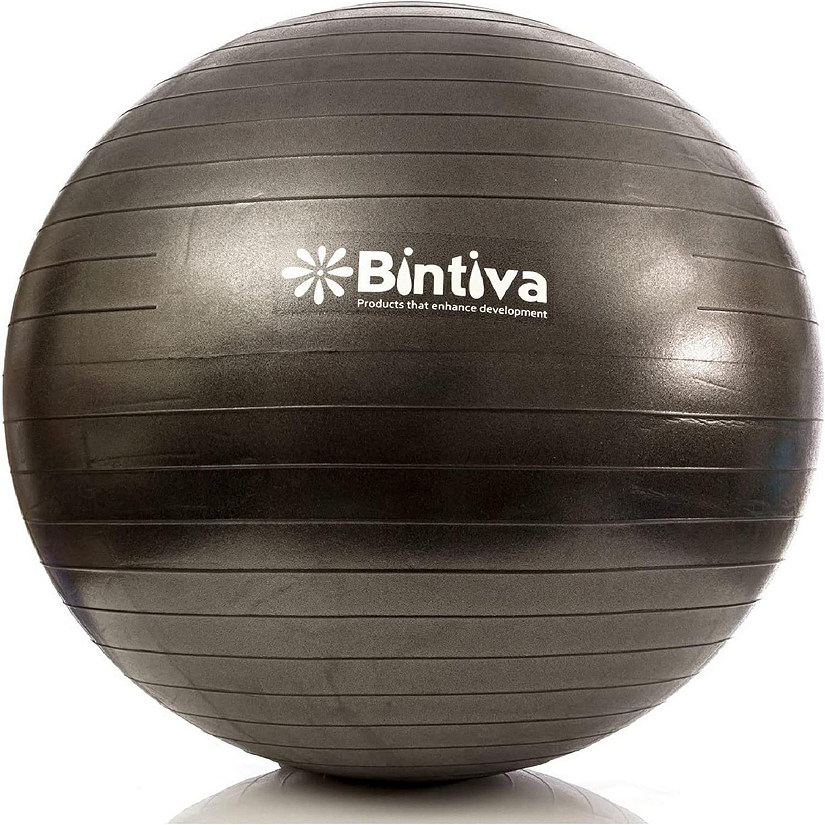 Bintiva Anti-Burst Fitness Exercise Stability Yoga Ball Black - Extra Large Image