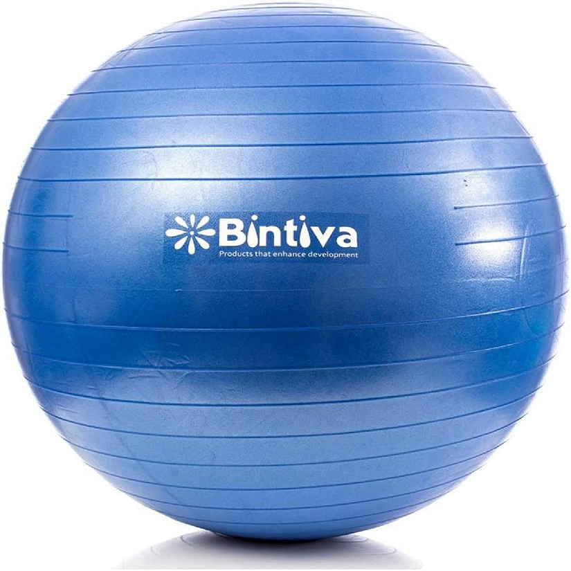 Bintiva Anti-Burst Fitness Exercise Stability Yoga Ball Blue - Extra Large Image