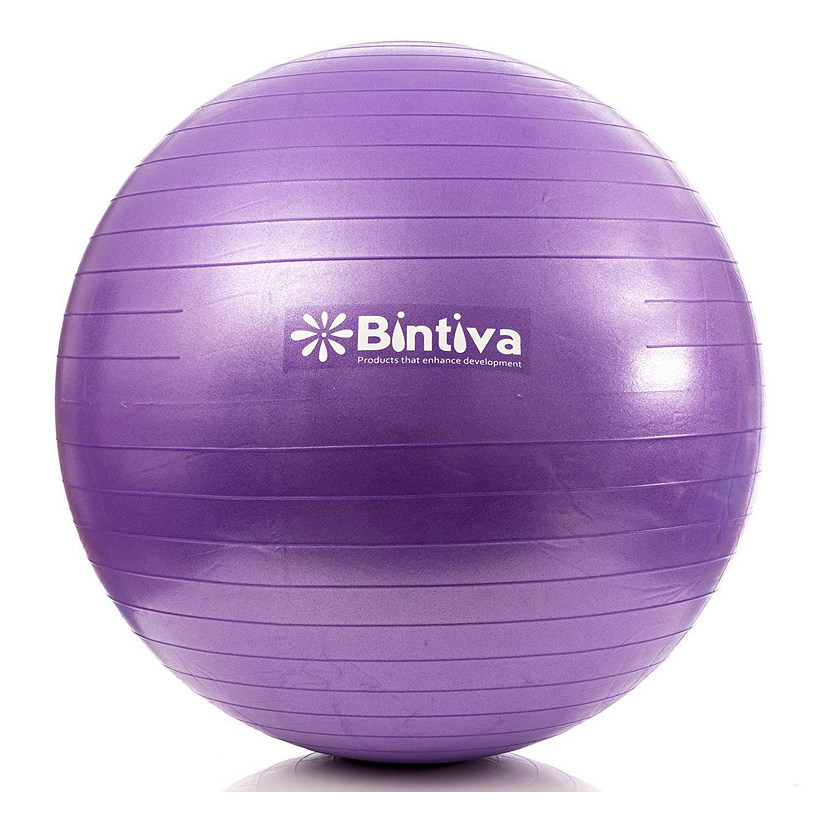 Bintiva Anti-Burst Fitness Exercise Stability Yoga Ball Purple - 2X Large Image