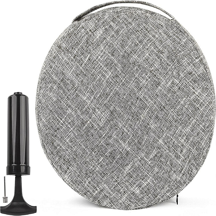 Bintiva Inflated Stability Wobble Cushion, with Removable Washable Cover - Light Grey Image