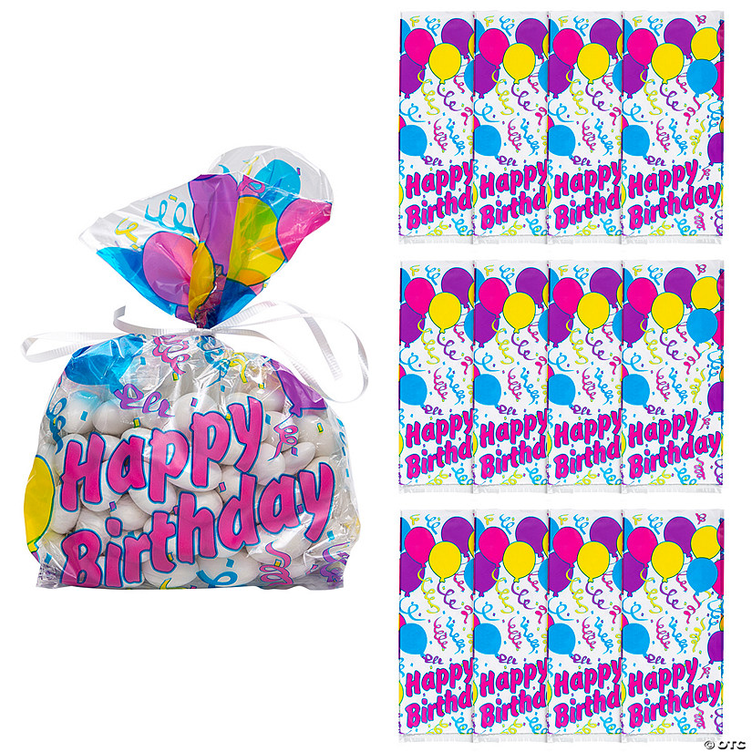 Birthday Balloon Cellophane Bags - 12 Pc. Image