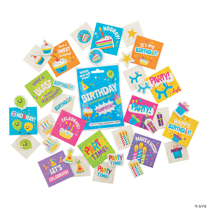 Birthday Surprise Stationery Set Blind Bags - 12 Pc. Image