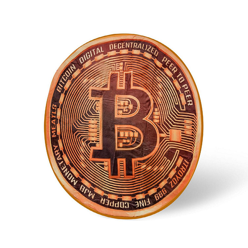 Bitcoin Cryptocurrency Round Fleece Throw Blanket  60 Inches Image