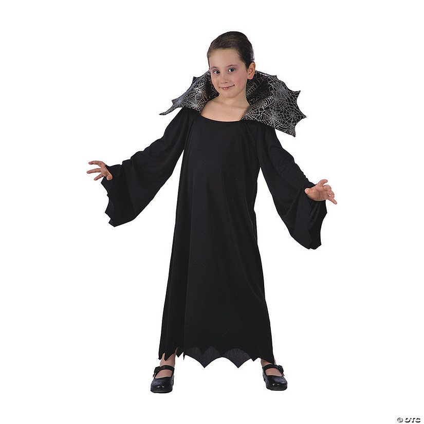 Black and Gray Vampire Girl Child Halloween Costume - Medium Image