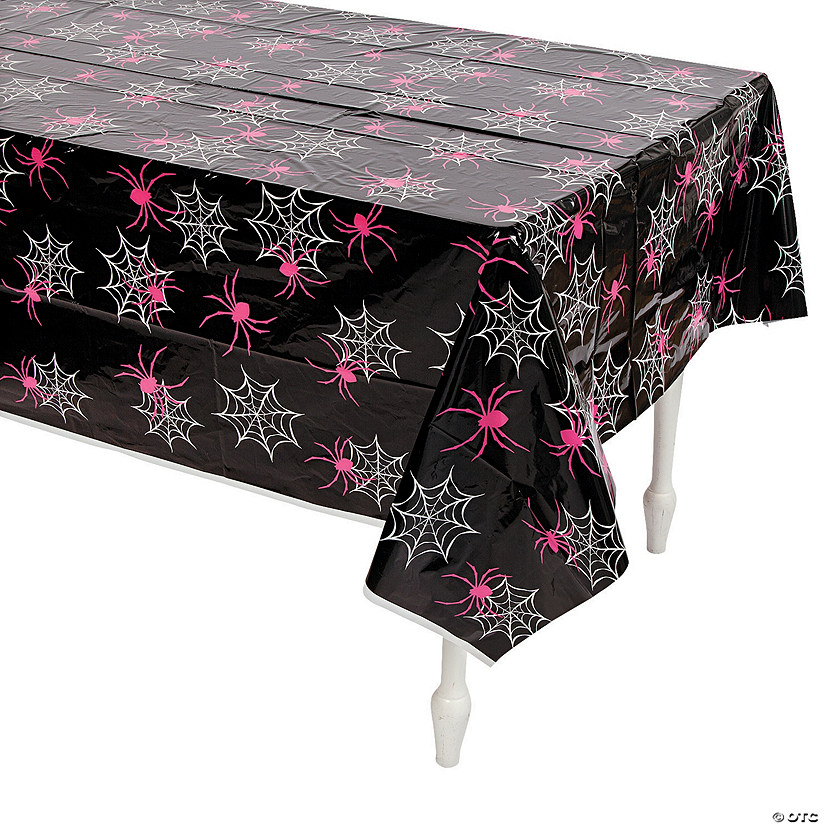 Black & Pink Halloween Plastic Tablecloth Discontinued