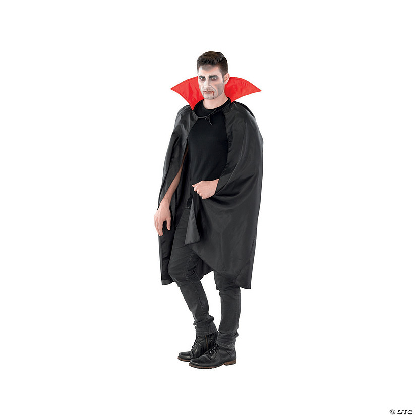 Black and Red Vampire Cape Boy Child Halloween Costume - Large Image