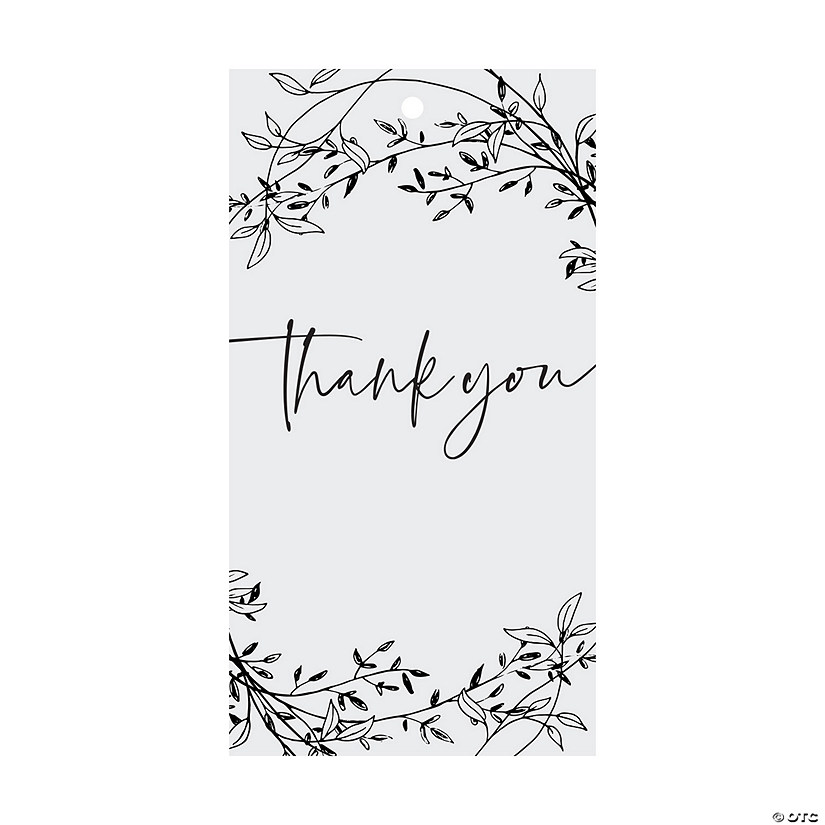 Black & White Thank You Gift Tags - 24 Pc. Image