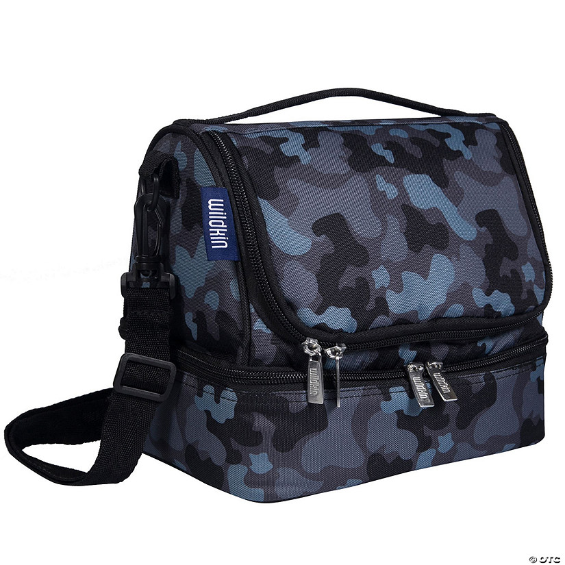 Black Camo Two Compartment Lunch Bag Image