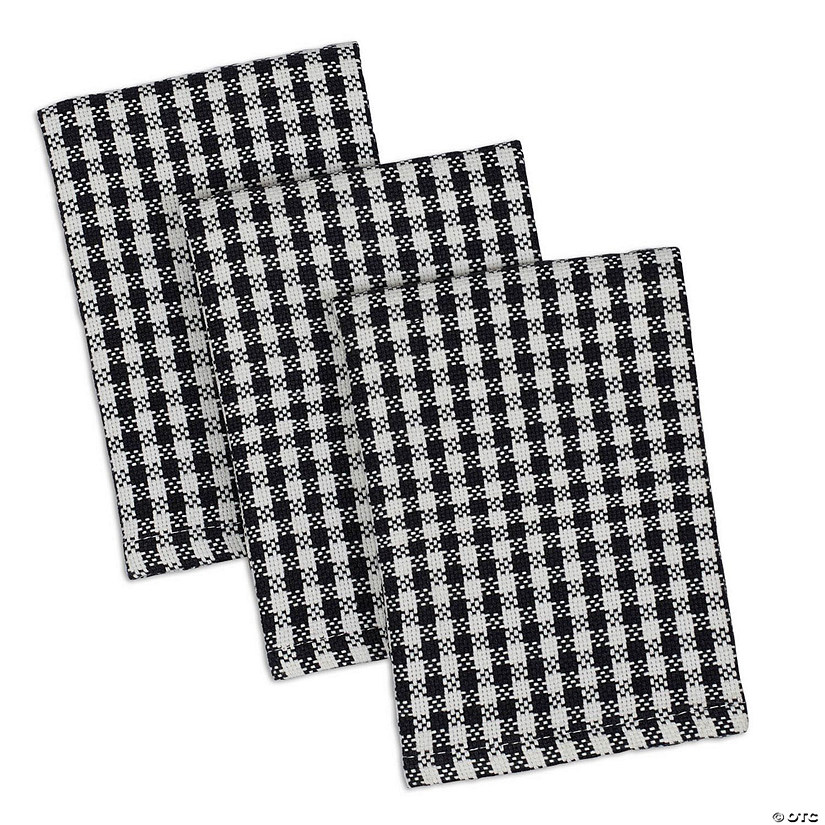 Black Check Heavyweight Dishtowel & Dishcloth (Set Of 6) Image