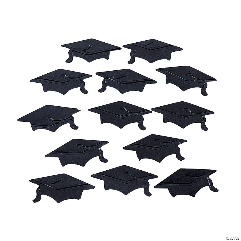 Black Graduation Cap Confetti Image