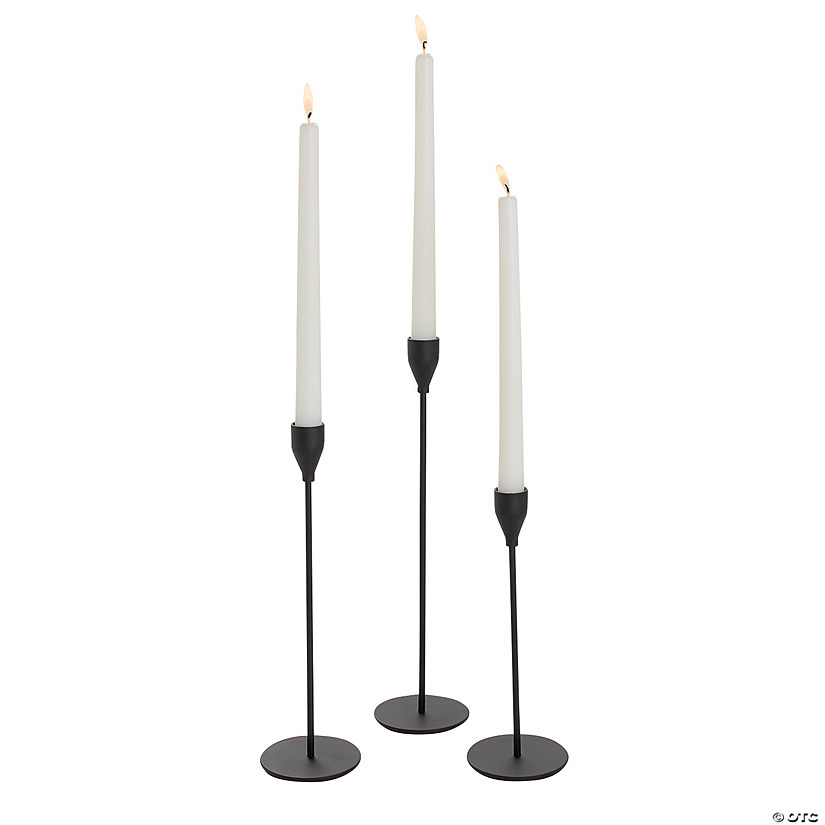 Black Holders with Taper Candles Kit - 24 Pc. Image
