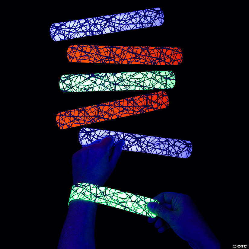 Black Light Slap Bracelets - 12 Pc. Image