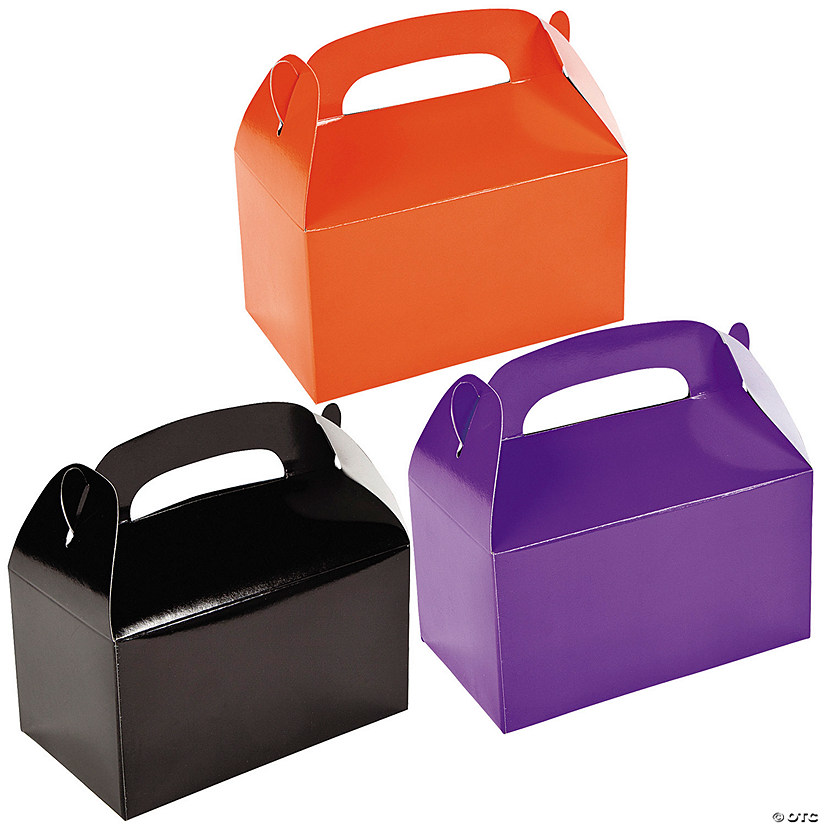 Black, Purple & Orange Gable Box Favor Kit for 36 Image